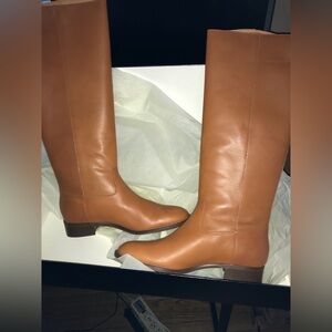 J. Crew Tan Leather Over the Knee Boots
